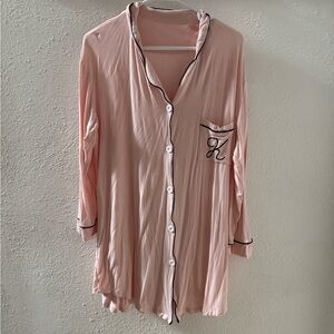 Women's Pink Button-Down Sleep Shirt